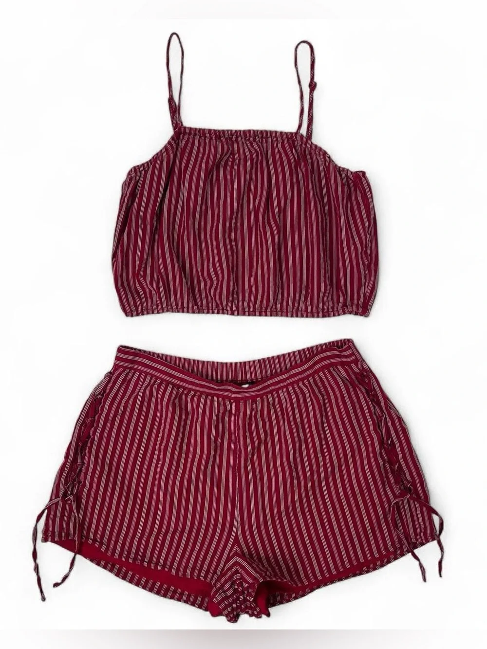 American Eagle Outfitters red & white striped set size large
